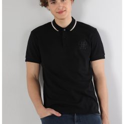 Tricou polo cu detalii contrastante-BARBATI-IMBRACAMINTE/Tricouri si maiouri