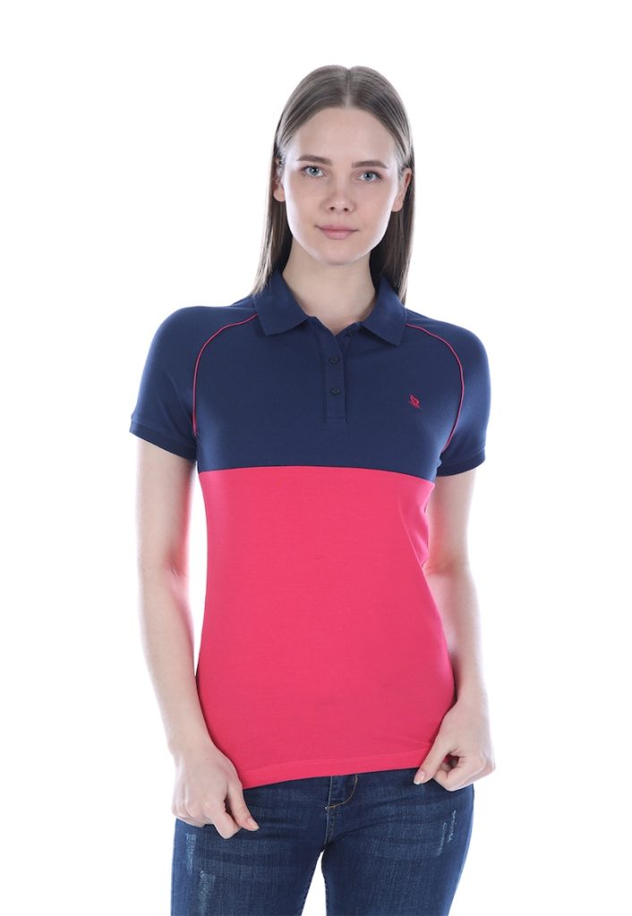 Tricou polo cu doua segmente-FEMEI-IMBRACAMINTE/Tricouri si maiouri