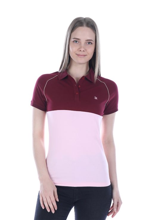 Tricou polo cu doua segmente-FEMEI-IMBRACAMINTE/Tricouri si maiouri