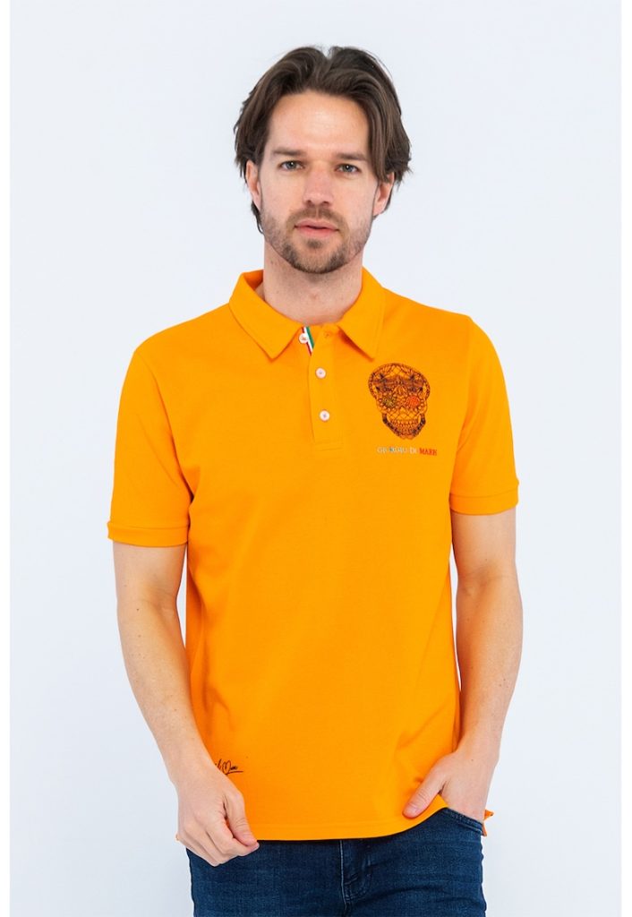 Tricou polo din material pique cu imprimeu grafic-BARBATI-IMBRACAMINTE/Tricouri si maiouri