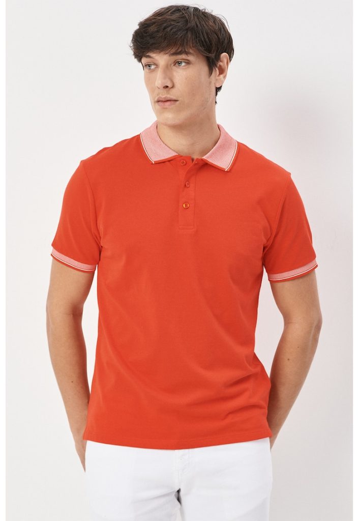 Tricou polo slim fit cu fenta cu nasturi-BARBATI-IMBRACAMINTE/Tricouri si maiouri