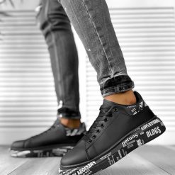 Adidasi barbati casual negri 6613 T14-3-Incaltaminte > Adidasi barbati