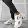 Adidasi dama casual albi cu maro 558 T6-3-Incaltaminte > Incaltaminte dama > Adidasi dama