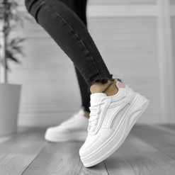 Adidasi dama casual albi cu roz 556 T5-1-Incaltaminte > Incaltaminte dama > Adidasi dama