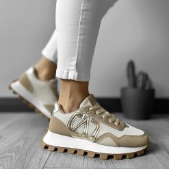 Adidasi dama casual crem 218 T53-3-Incaltaminte > Incaltaminte dama > Adidasi dama