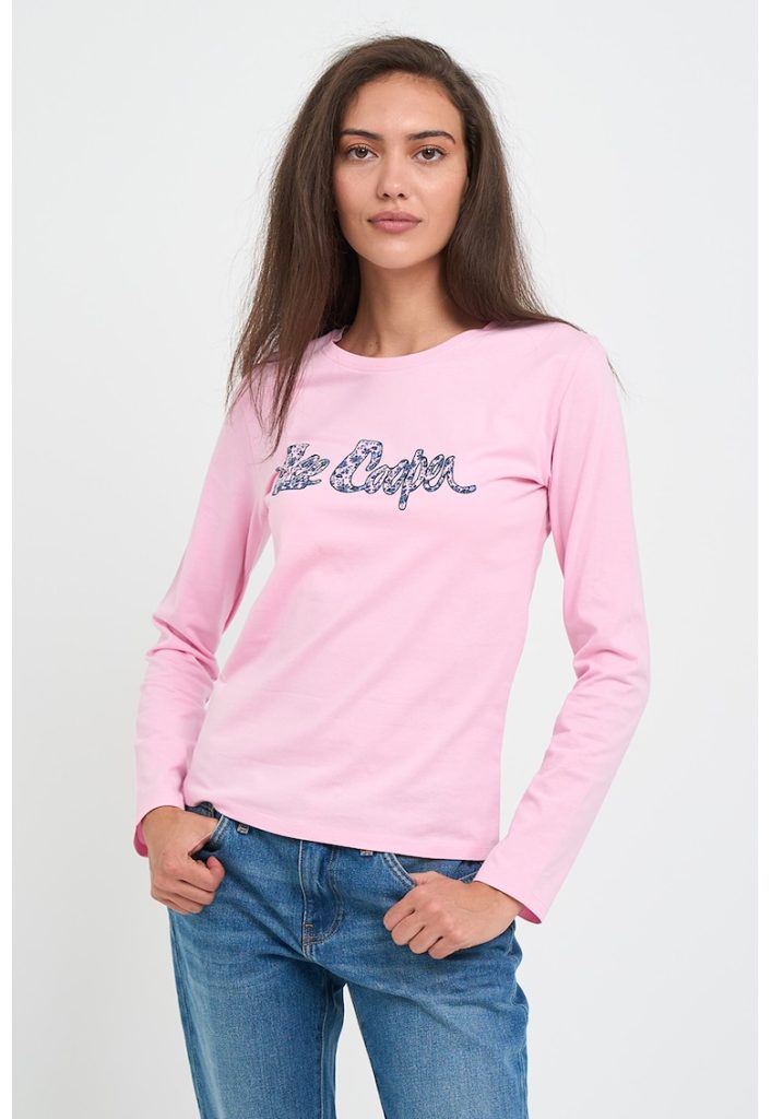 Bluza de bumbac cu imprimeu logo-FEMEI-IMBRACAMINTE/Bluze