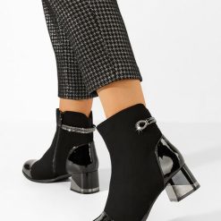 Botine elegante Excelsa V2 negre-Botine cu toc-Noutăți