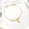 Bratara Fior al Vietii - Model placuta cu charm Baiat cu Zafir - Argint 925 placat cu Aur Galben 18K-Colectii >> Fior >> Noutati