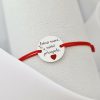 Bratara maini pricepute - inima cu email rosu - Argint 925 - Snur reglabil-Toate >> Argint 925 >> Bratari Argint >> Noutati