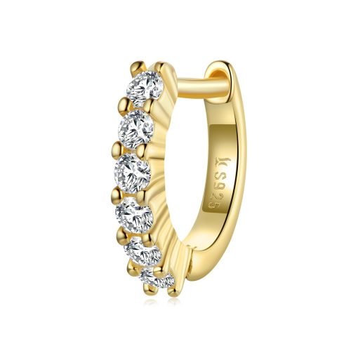 CERCEL din argint Golden Hoop with Crystals-Cercei >> Cercei din argint