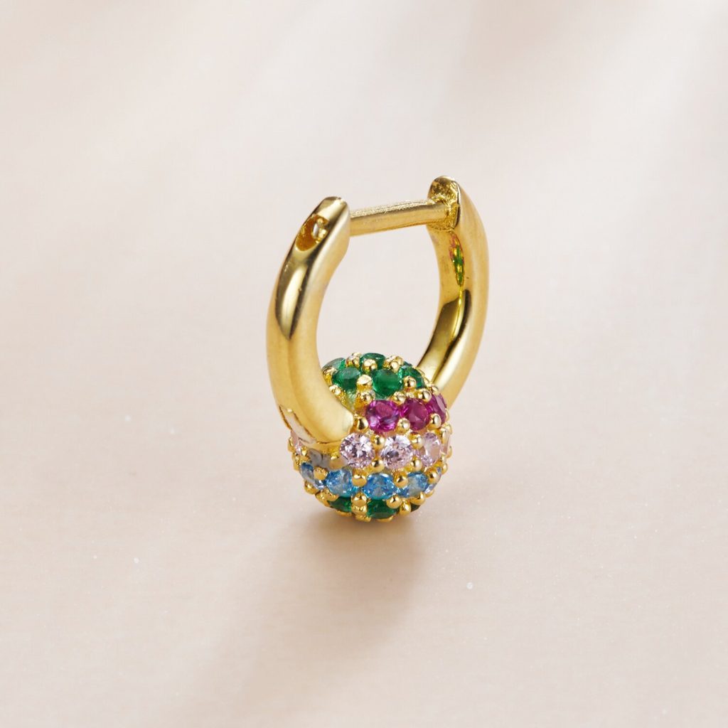 CERCEL din argint Golden Rainbow Bead-Cercei >> Cercei din argint