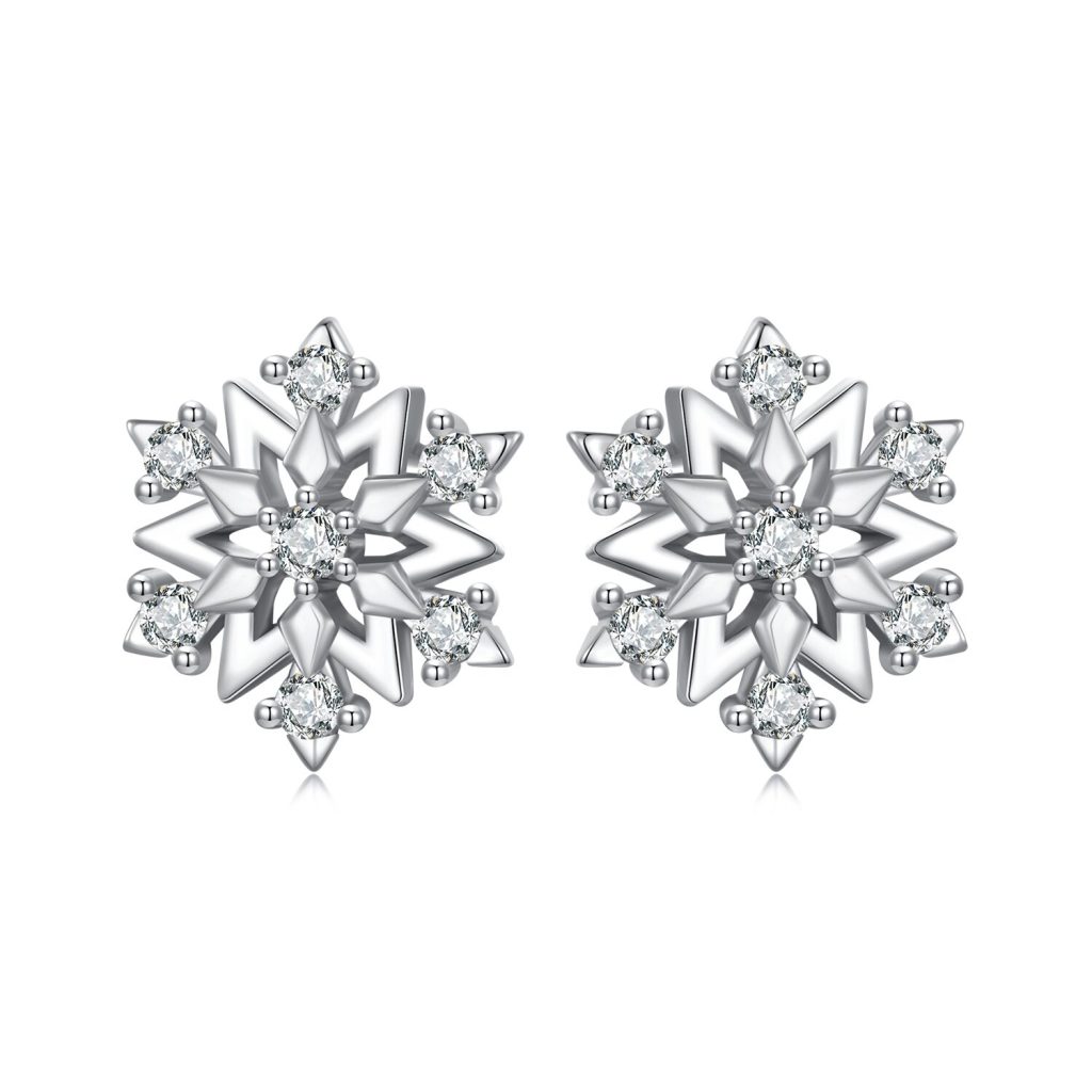 Cercei din argint Elegant Snowflake-Cercei >> Cercei din argint