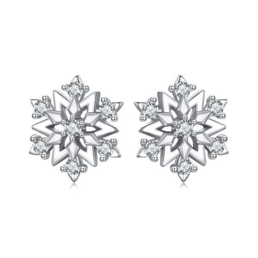 Cercei din argint Elegant Snowflake-Cercei >> Cercei din argint