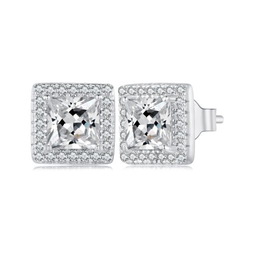 Cercei din argint Gemstone Grid Studs-Cercei >> Cercei din argint