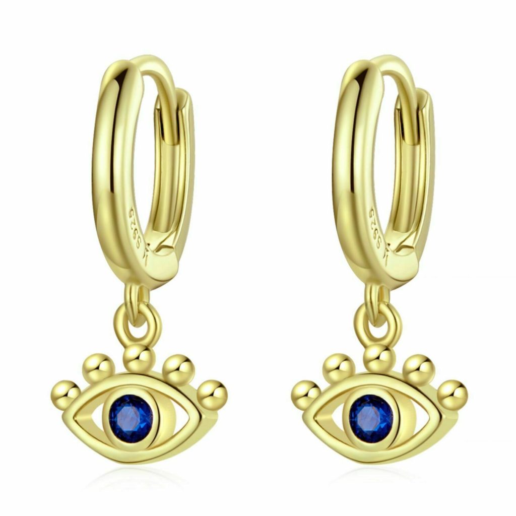 Cercei din argint Golden Blue Eyes-Cercei >> Cercei din argint