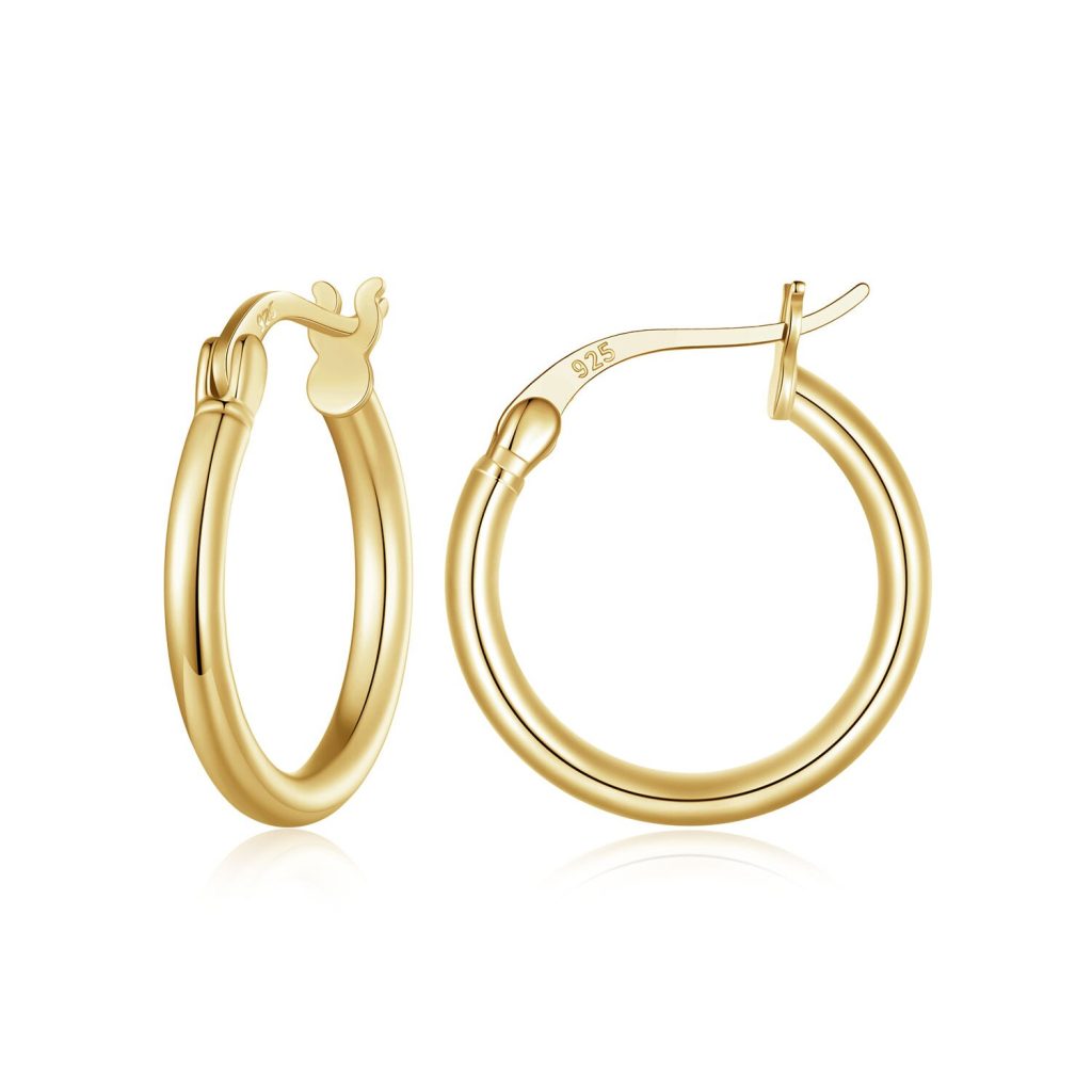 Cercei din argint Golden Hoops M-Cercei >> Cercei din argint