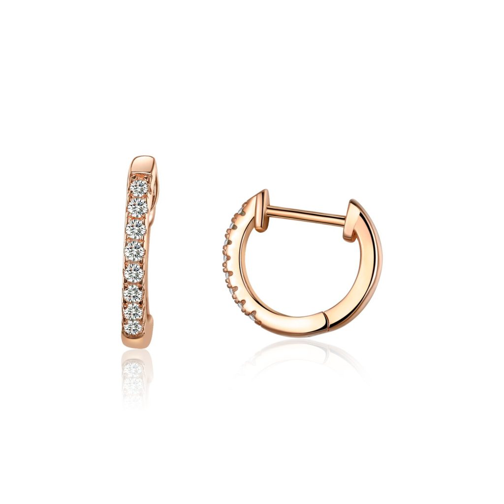 Cercei din argint Moon Look rose gold-Cercei >> Cercei cu cristale