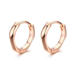 Cercei din argint Rose Gold Fine Hoops-Cercei >> Cercei din argint