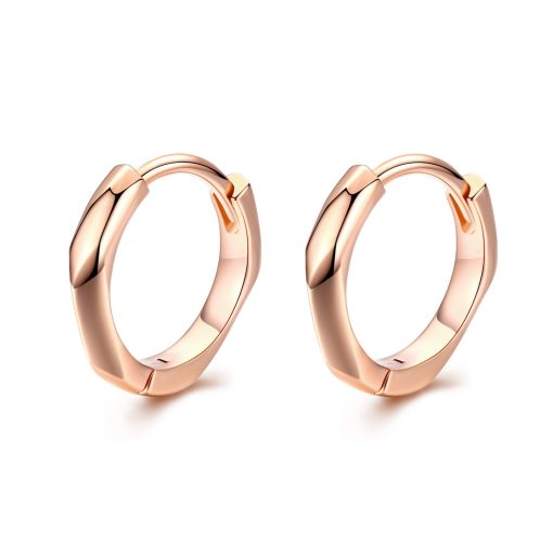 Cercei din argint Rose Gold Fine Hoops-Cercei >> Cercei din argint