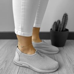 Espadrile dama casual gri CL10 T55-3-Incaltaminte > Incaltaminte dama > Espadrile dama