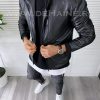 Geaca barbati neagra piele ecologica B7191 Z14-3-Geci barbati > Geci de piele barbati