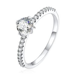 Inel din argint Thin Engagement Crystal-Inele >> Inele din argint