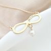 Lant infinit personalizat cu mama si picatura de perla - Argint 925 placat cu Aur Galben 18K-Toate >> Argint 925 >> Lantisoare Argint >> Noutati