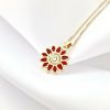 Lantisor Floare de Primavara – Argint 925 placat cu Aur Galben 18K - Email rosu & Cristal Swarovski-Toate >> Argint 925 >> Lantisoare Argint >> Noutati