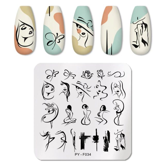 MATRITA DECOR UNGHII PY-F034 - PY-F034 - Everin.ro-NAIL ART ❤️ > Matrite si oja stampila