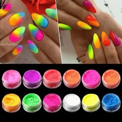 PIGMENT NEON SET 12 CULORI - PIG12V01 - Everin.ro-NAIL ART ❤️ > Diverse decoruri