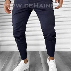 Pantaloni barbati casual regular fit bleumarin in dungi B7886 O4-1.1-Pantaloni > Pantaloni casual