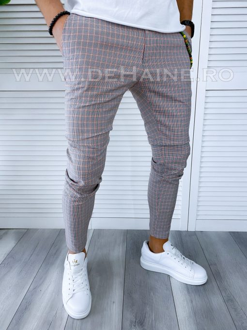 Pantaloni barbati casual regular fit in carouri B1755 O3-5.1-Pantaloni > Pantaloni casual