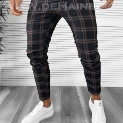 Pantaloni barbati casual regular fit in carouri B7943 N6-5.1-Pantaloni > Pantaloni casual