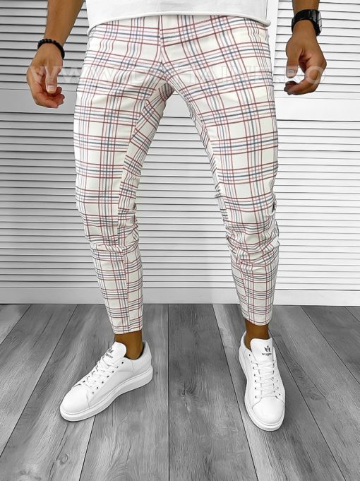 Pantaloni barbati casual regular fit in carouri B8497 N6-5.3-Pantaloni > Pantaloni casual