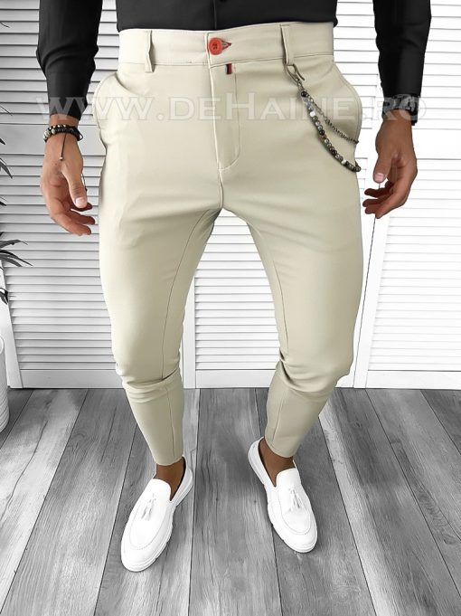 Pantaloni barbati eleganti bej B9085 S3-Pantaloni > Pantaloni eleganti