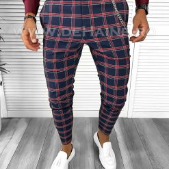 Pantaloni barbati eleganti regular fit in carouri B1744 54-3-Pantaloni > Pantaloni eleganti