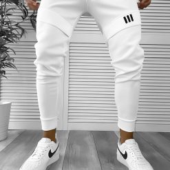 Pantaloni de trening alb conici 12259 O5-3.3-Pantaloni > Pantaloni de trening