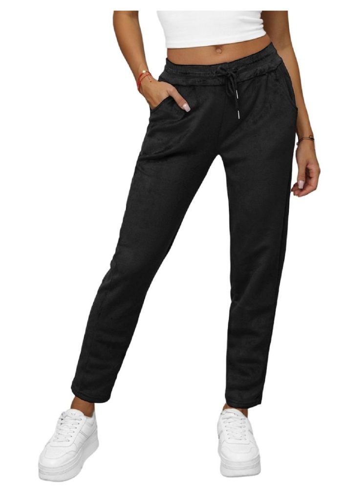 Pantaloni de trening din catifea femei JS/92K520-FEMEI-IMBRACAMINTE/Pantaloni si colanti