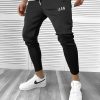 Pantaloni de trening negri conici 10209 87-4.1-Pantaloni > Pantaloni de trening