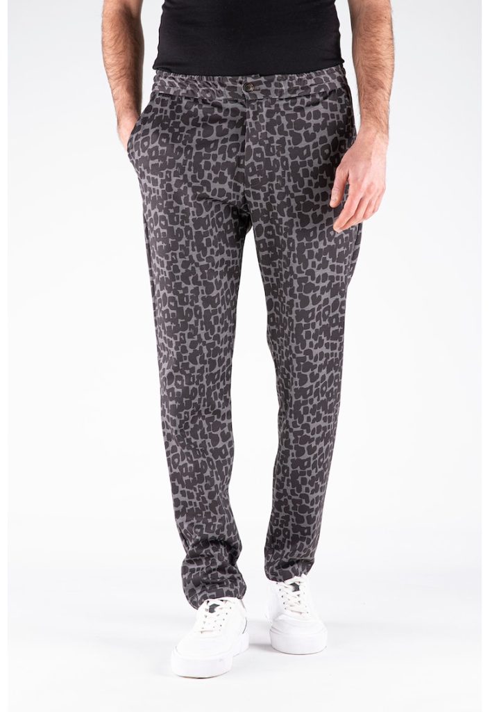 Pantaloni drepti cu animal print - Negru/Gri inchis-BARBATI-IMBRACAMINTE/Pantaloni si colanti