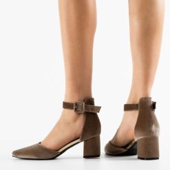 Pantofi cu toc Saif Khaki 3