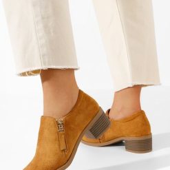 Pantofi cu toc gros Isabeau camel-Pantofi cu toc gros-Pantofi cu toc gros