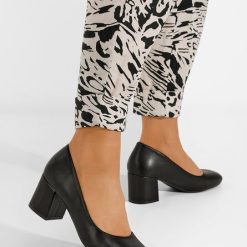 Pantofi cu toc gros Salora negri-Pantofi cu toc gros-Pantofi cu toc gros