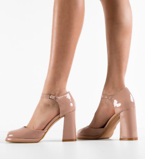 Pantofi dama Cain Nude-Pantofi cu toc-Pantofi cu toc