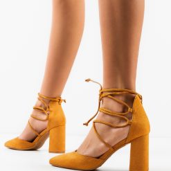 Pantofi dama Chelsea Camel-Pantofi cu toc-Pantofi cu toc