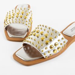 Papuci dama Pointy Argintii 4