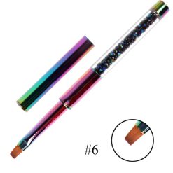 Pensula gel varf drept nr. 6 holo rainbow- Everin - Everin-USTENSILE SI ACCESORII ❤️ > Diverse Accesorii Manichiura