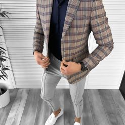Sacou barbati slim fit in carouri 10205 P20-5.2-Sacouri barbati