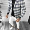 Sacou barbati slim fit in carouri B9745 16-2.3-Sacouri barbati