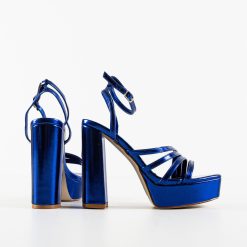 Sandale cu toc Brayo Albastre 4
